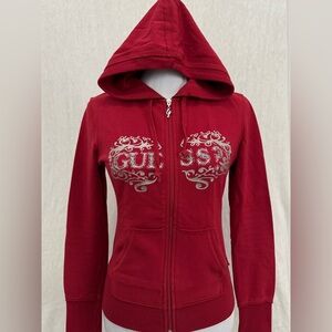 Guess Zip Hoodie Women’s Small Red